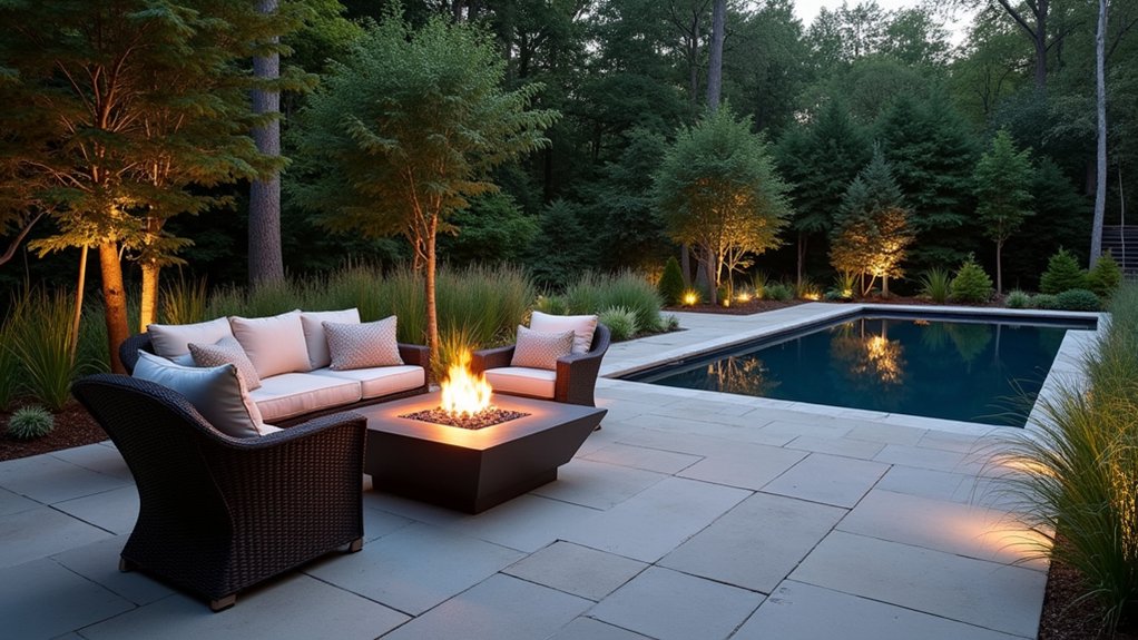 23 Seamless Pool Deck Extension Ideas for a Bigger Backyard Feel cozy outdoor fire pit