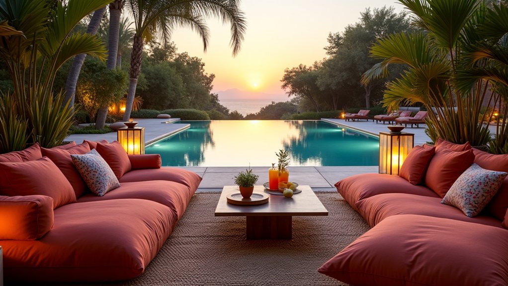 19 Fun Pool Deck Decorating Ideas to Add Personality to Your Space cozy outdoor lounging retreat