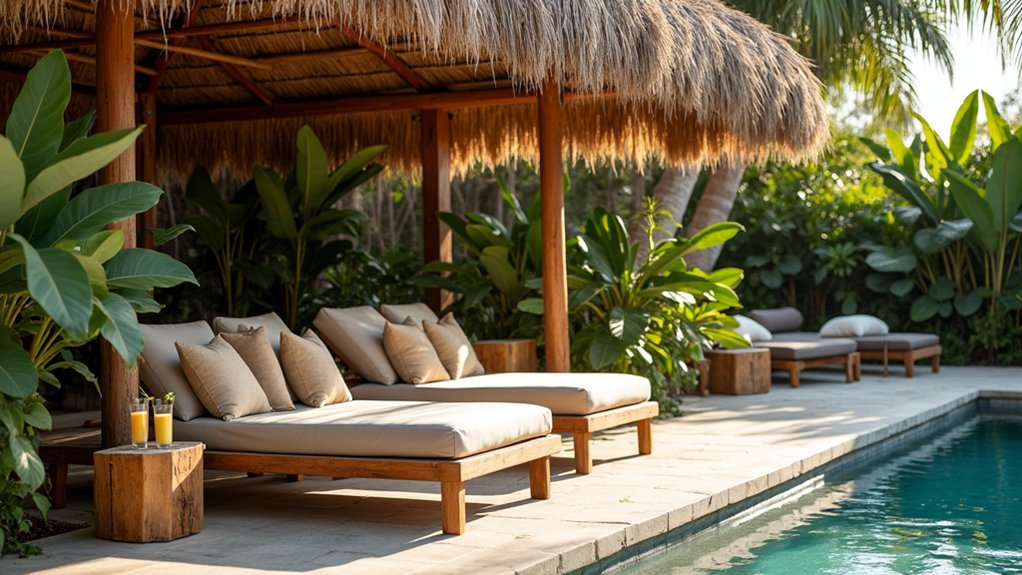 21 Clever Pool Deck Shade Ideas for Cool Summer Days cozy poolside cabana retreat
