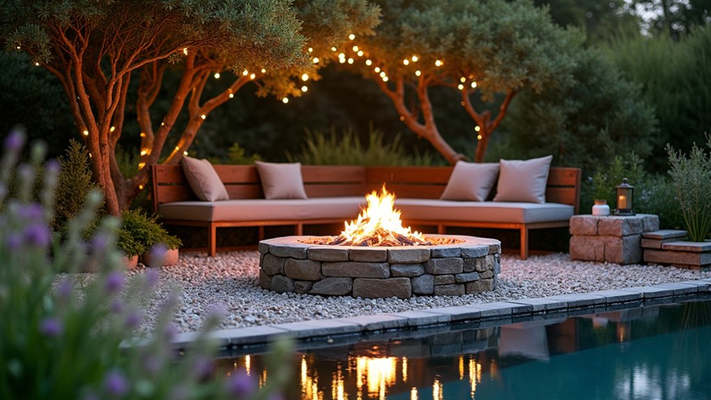 cozy rustic fire pit