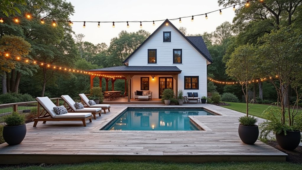 21 Smart Above Ground Pool Deck Ideas Attached to House Designs That Flow cozy rustic pool retreat
