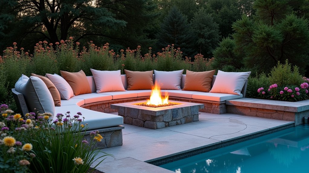 cozy sunken fire pit