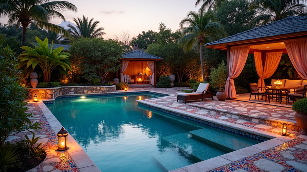 19 Charming Pool Deck With Gazebo Ideas for a Backyard Escape creative colorful outdoor oasis