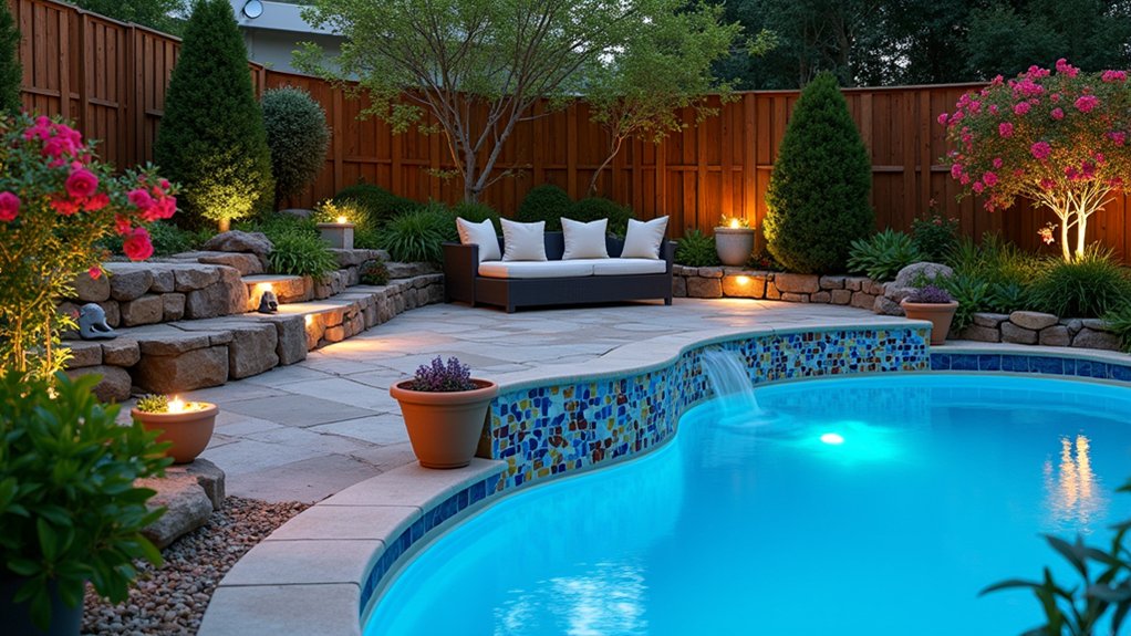 20 Clever Backyard Above Ground Pool Landscape Ideas That Work in Any Yard creative poolside art decor