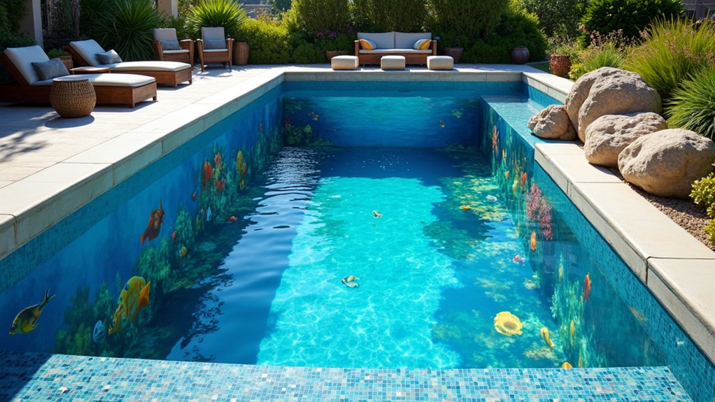 23 Smart Pool Design Concepts to Plan the Perfect Space creative poolside art murals