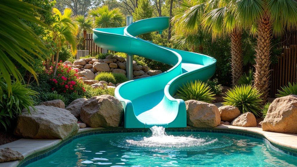 20 Creative Pool Ideas to Add Personality to Your Yard custom colorful water slides