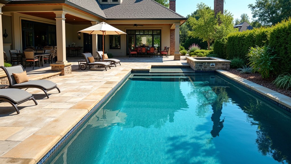 19 Durable Pool Deck Concrete Ideas That Are Built to Last custom concrete pool borders