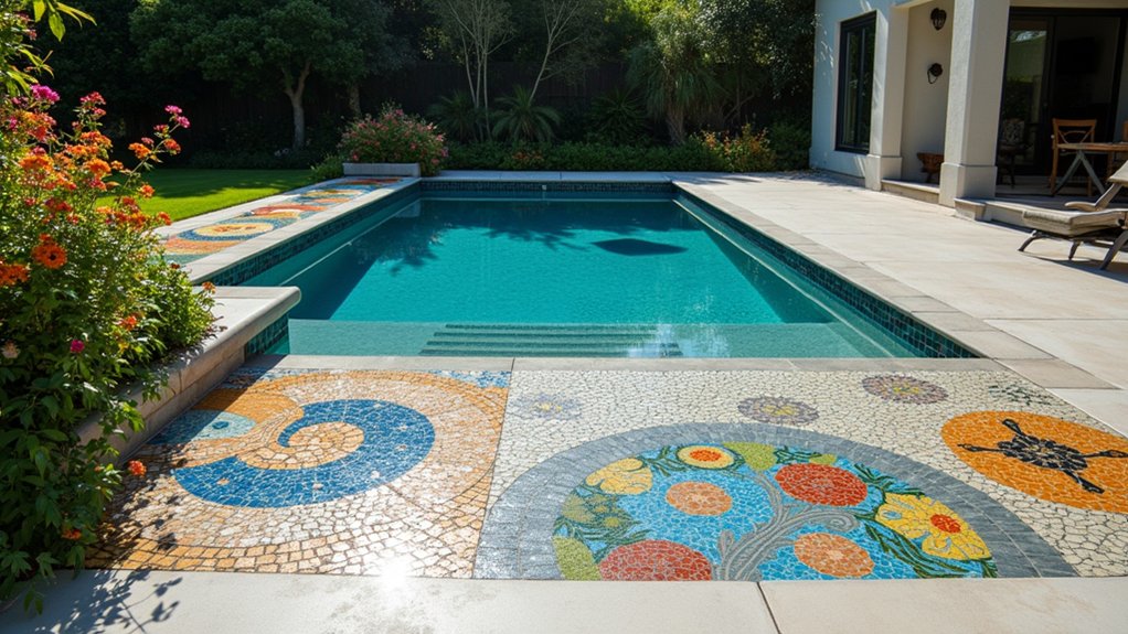 17 Creative Pool Deck Resurfacing Ideas for a Fresh New Look custom mosaic pool designs