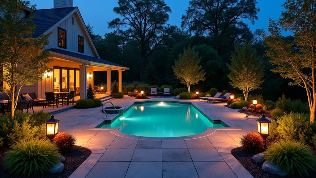 20 Clever Backyard Above Ground Pool Landscape Ideas That Work in Any Yard custom poolside lighting ideas