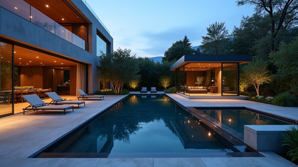 15 Sleek Modern Pool Ideas to Elevate Your Backyard Design dark elegant pool designs