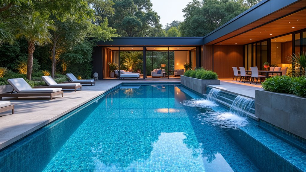 23 Inground Pool Design Ideas That Define Luxury Living dazzling glass tile elegance