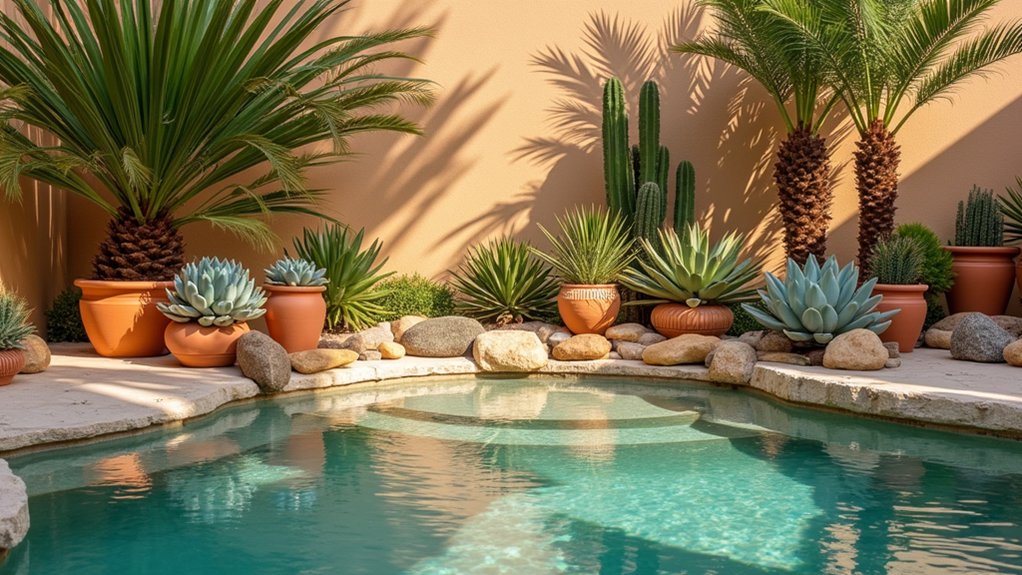 18 Trendy Pool Landscaping With Succulents That Thrive in the Sun desert inspired succulent arrangement