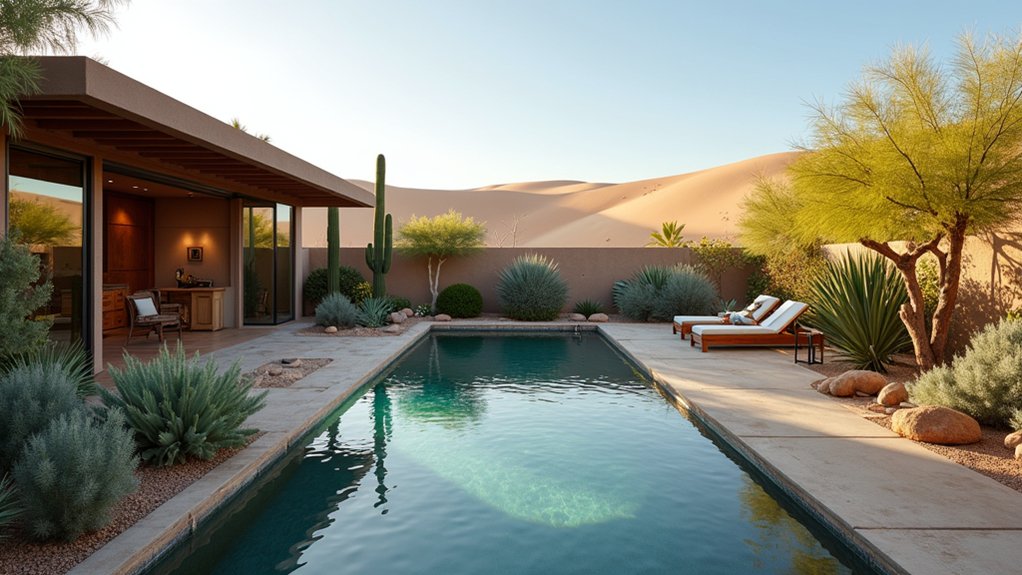 15 Dreamy Backyard Pool Landscaping Ideas for Every Style desert oasis backyard transformation