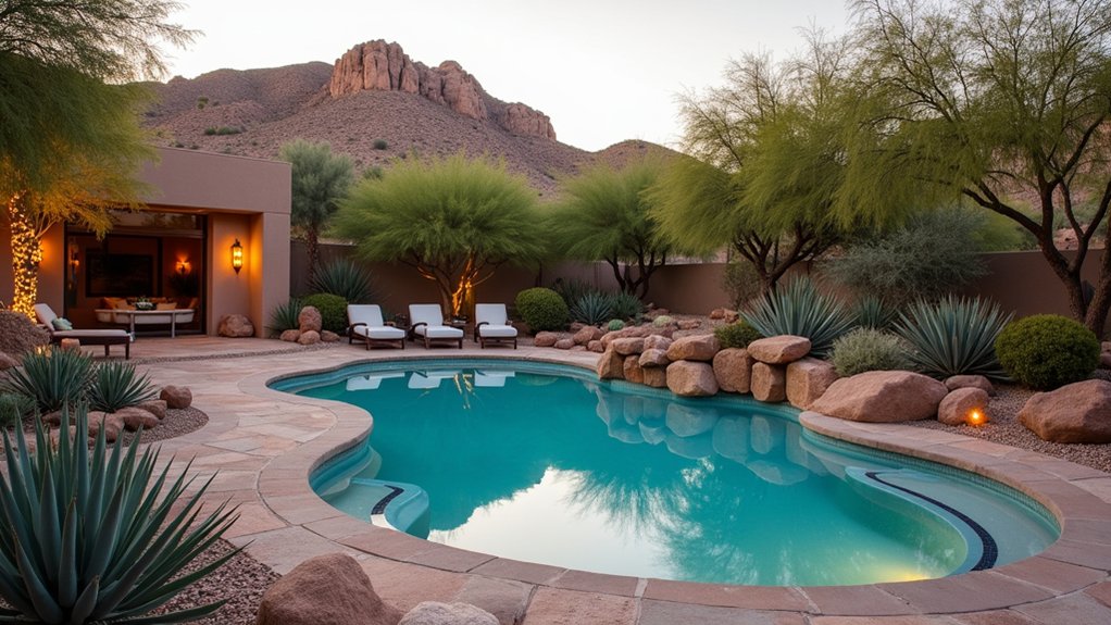 23 Oval Pool Design Ideas That Flow Beautifully in Any Yard desert oasis elegance retreat