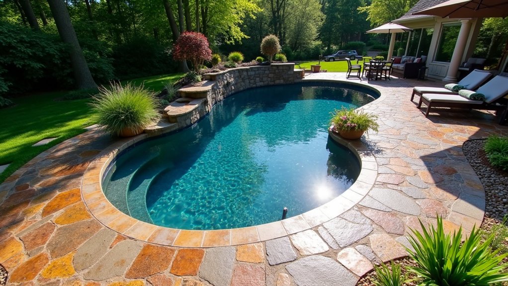21 Practical Pool Deck Ideas Inground Concrete Designs That Last durable beautiful pool deck
