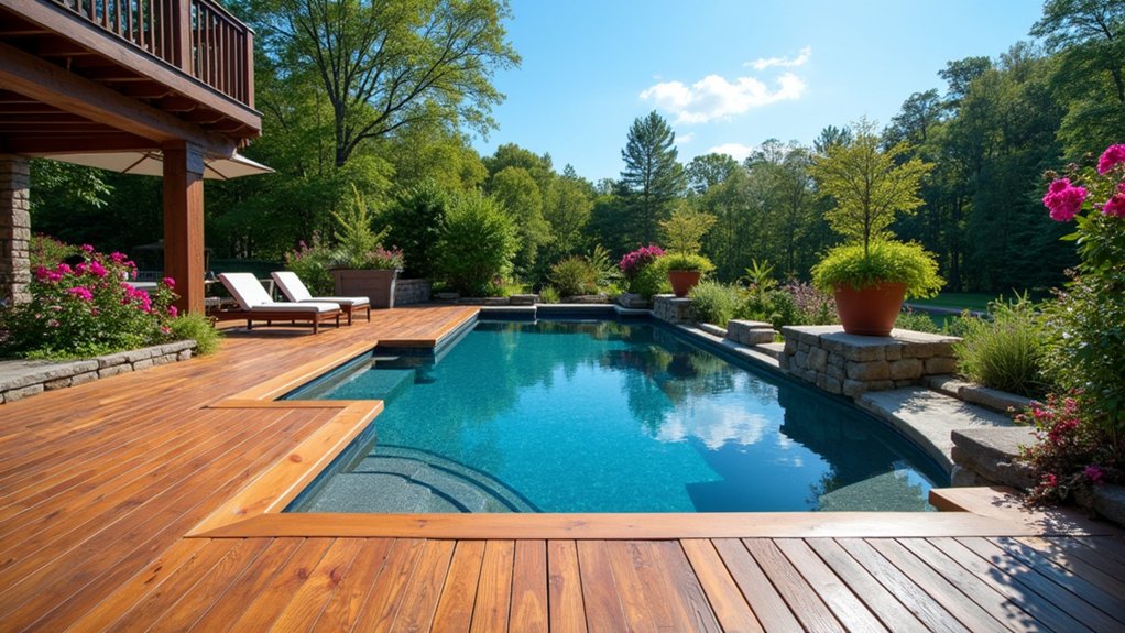 17 Clever DIY Pool Deck Above Ground on a Budget Projects That Work durable low maintenance pool decking