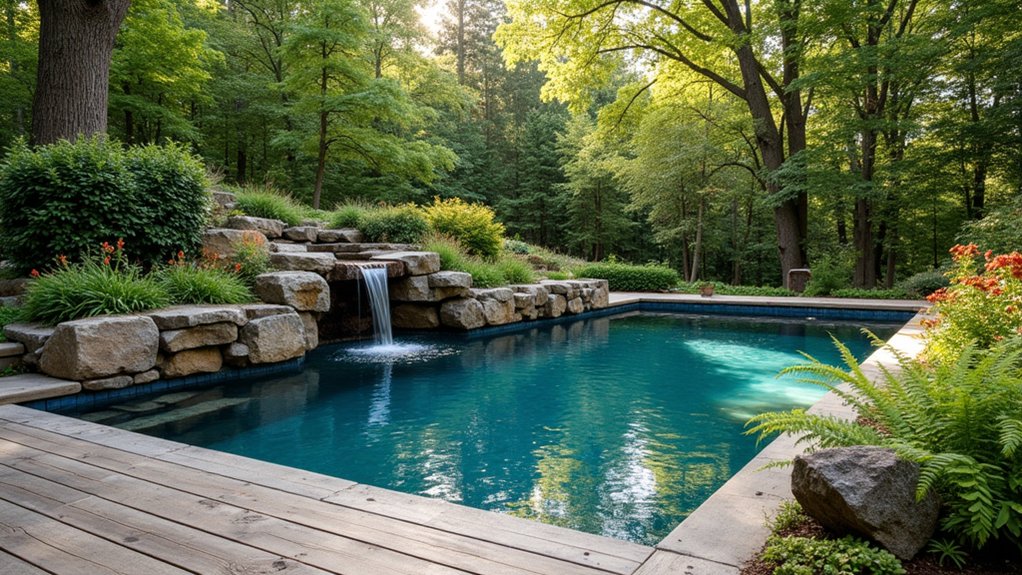 18 Sophisticated Landscaping Around Inground Pool Designs That Flow Beautifully earthy charm by water