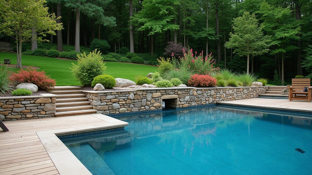 20 Functional Pool Landscaping With Retaining Wall Designs That Add Structure eco friendly gabion basket walls