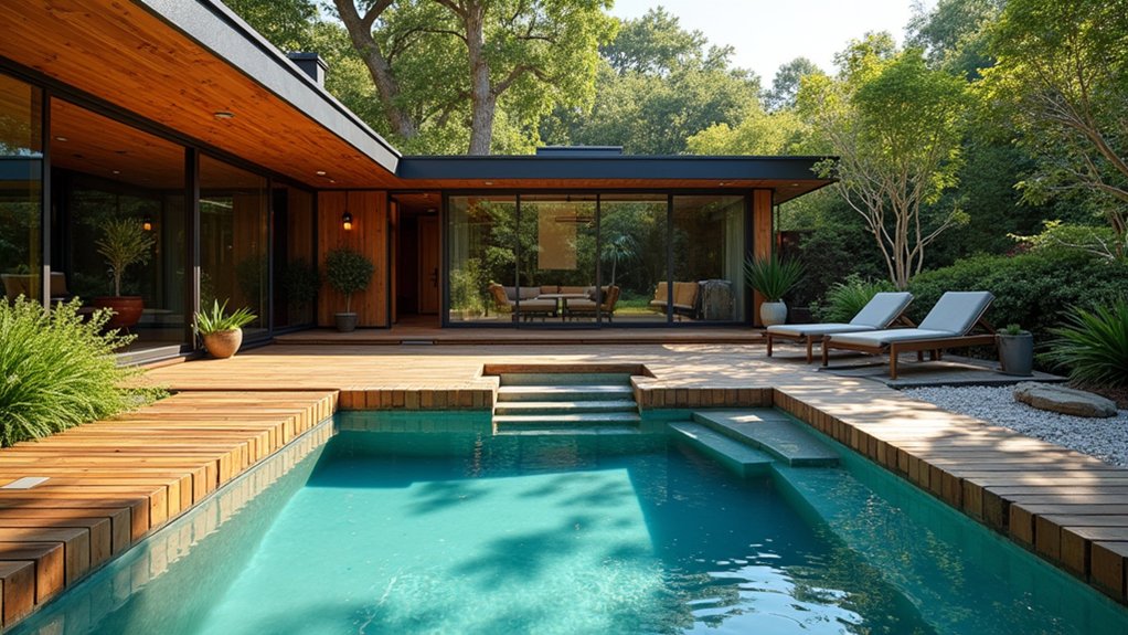 21 Smart Above Ground Pool Deck Ideas Attached to House Designs That Flow eco friendly pool decking solutions