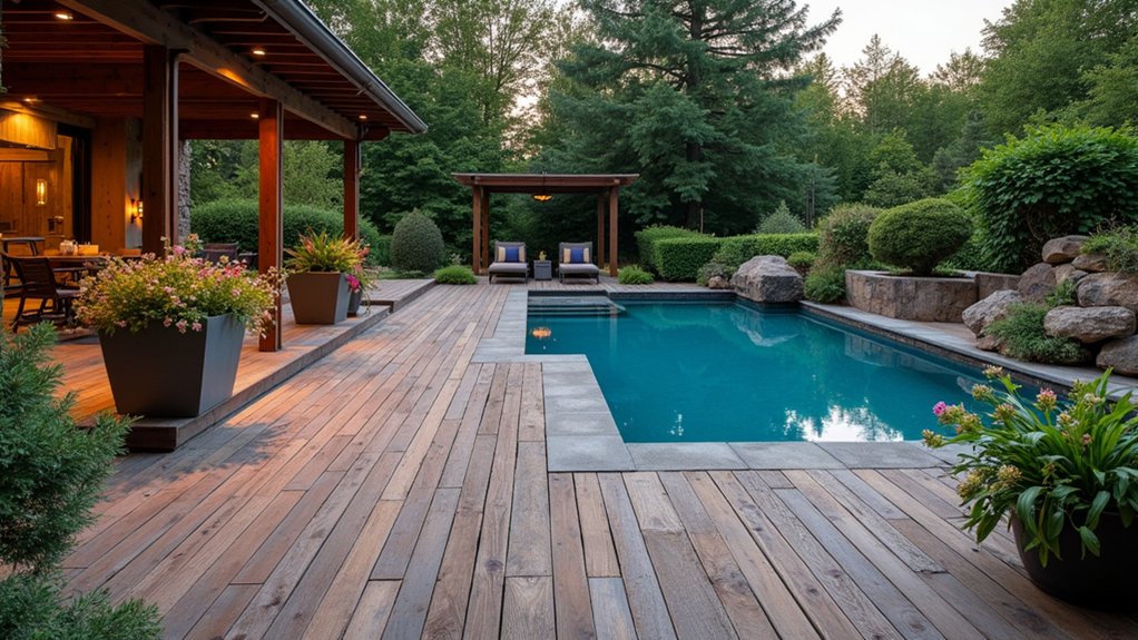 21 Creative Cheap Pool Deck Ideas That Still Shine eco friendly rustic pool deck