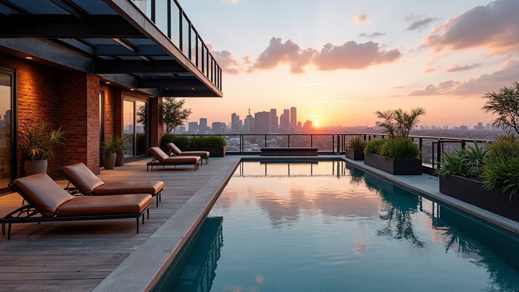 15 Rooftop Pool Design Ideas for Sky-High Luxury edgy urban elegance pool