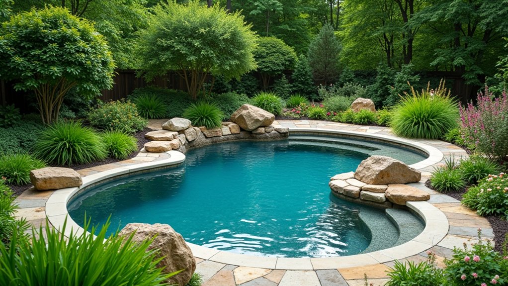 20 Effortless Low Maintenance Pool Landscaping Ideas for Easy Care effortless poolside ground cover