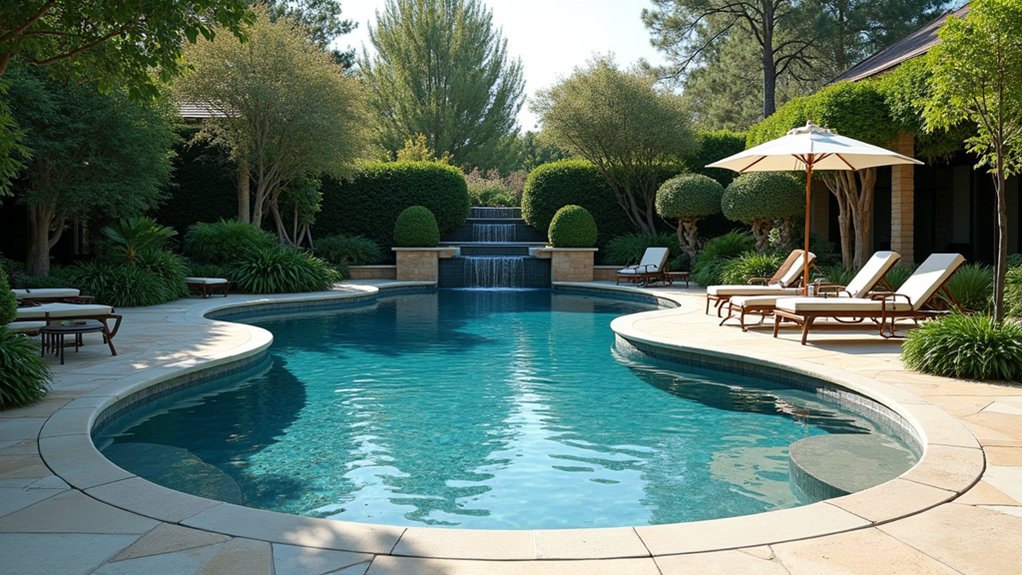 20 Classic Pool Design Ideas That Never Go Out of Style elegant curves stunning centerpiece