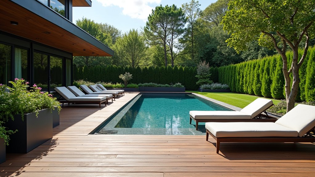 23 Striking Modern Pool Deck Ideas for a Sleek Backyard Finish elegant durable low maintenance
