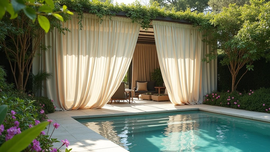 20 Smart Pool Landscaping for Privacy That Still Looks Great elegant flexible outdoor privacy