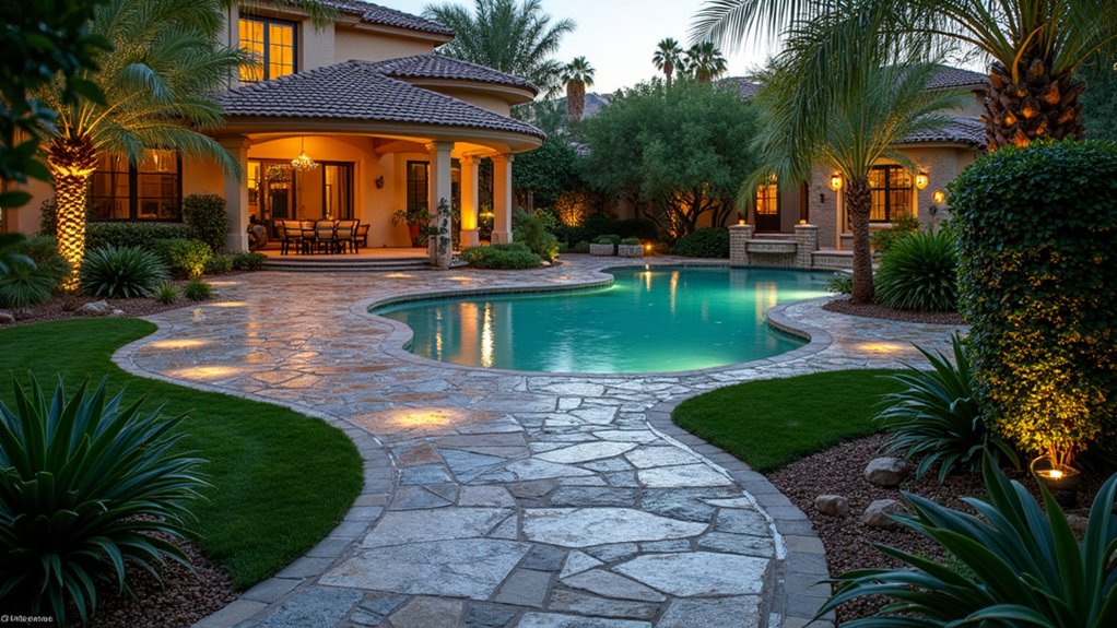 23 Flashy Las Vegas Pool Landscaping Ideas That Bring the Wow Factor elegant garden stone pathways