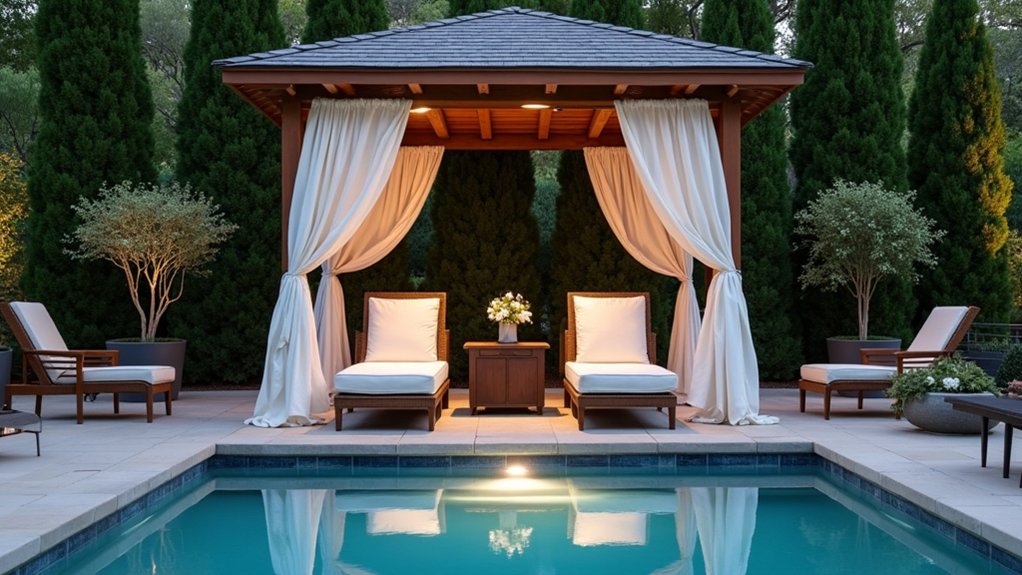 19 Charming Pool Deck With Gazebo Ideas for a Backyard Escape elegant gazebo with modern flair