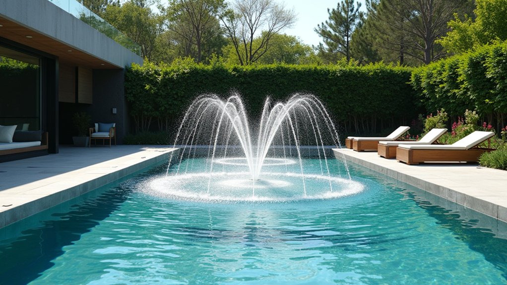 20 Pool Design Ideas With Fountain Features That Add Flair elegant geometric water displays