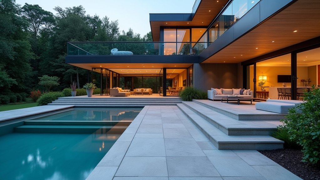 23 Striking Modern Pool Deck Ideas for a Sleek Backyard Finish elegant multi level decking retreat