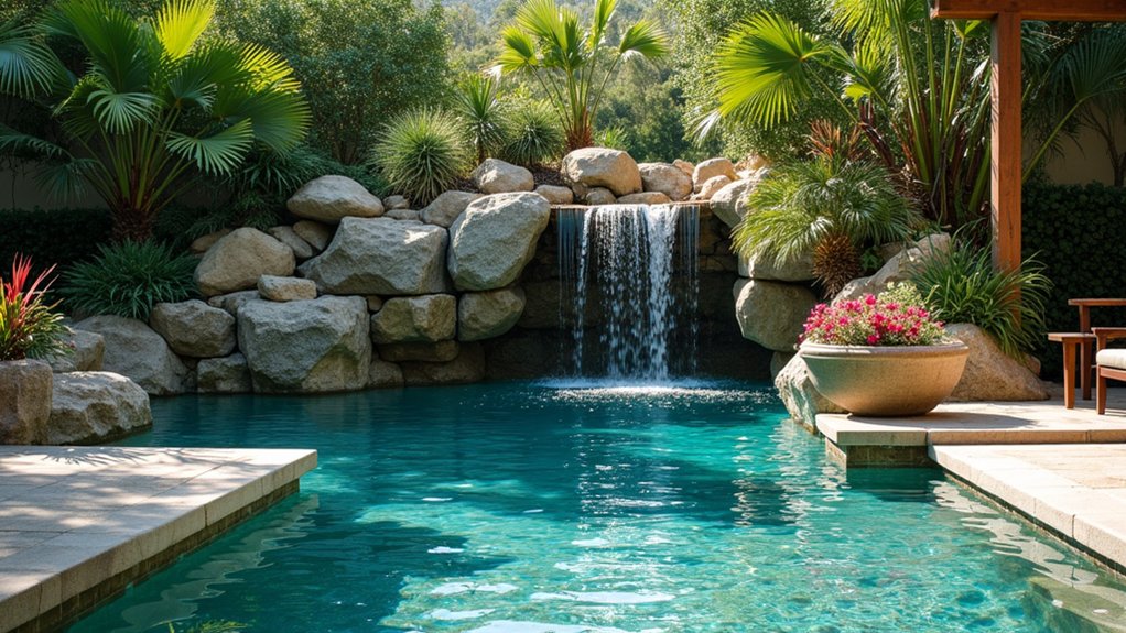 elegant natural stone waterfalls