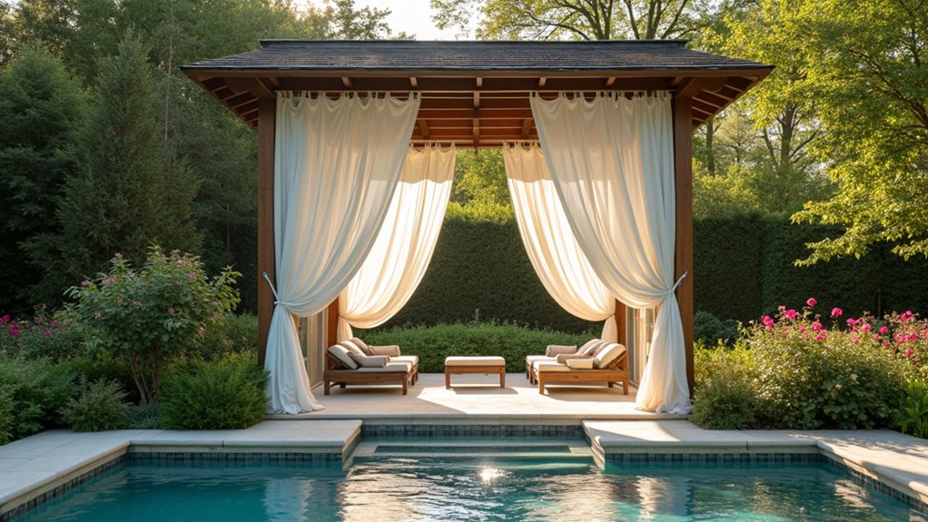21 Clever Pool Deck Shade Ideas for Cool Summer Days elegant outdoor relaxation space
