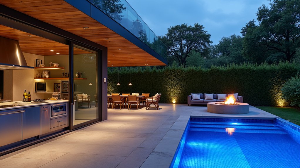 23 Bold Pool Deck With Outdoor Kitchen Ideas for the Ultimate Entertaining Space elegant poolside relaxation oasis