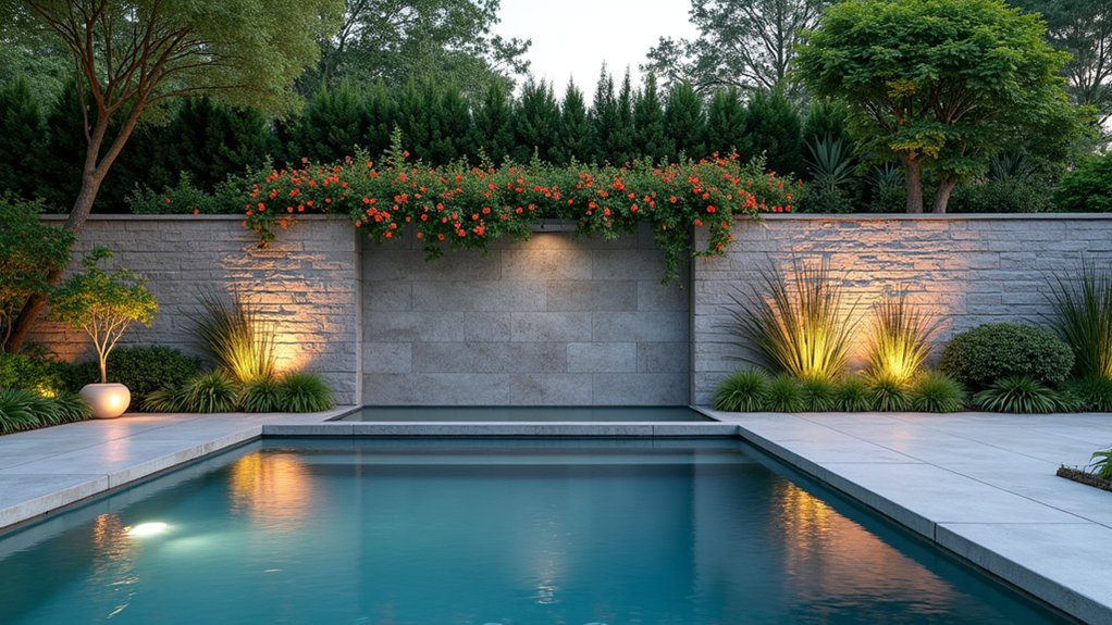 20 Functional Pool Landscaping With Retaining Wall Designs That Add Structure elegant privacy retaining walls