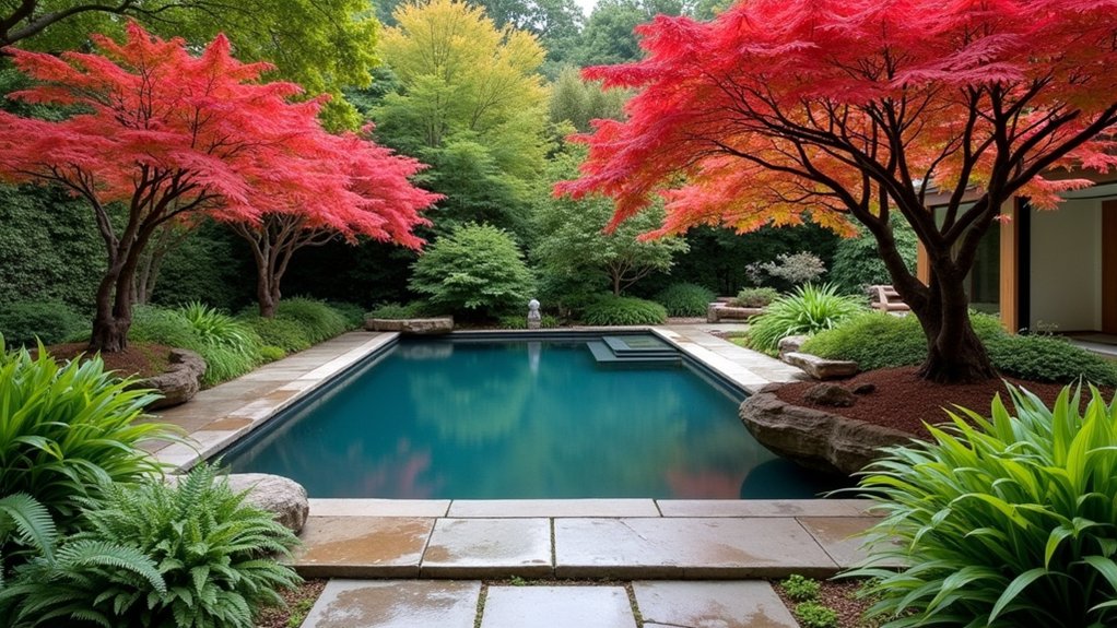 18 Gorgeous Pool Landscaping Plants That Bring Your Yard to Life elegant seasonal color transformation