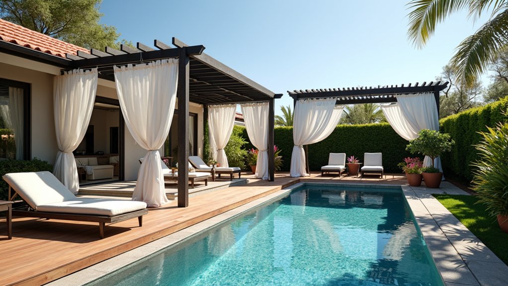 21 Lavish Luxury Pool Deck Ideas That Feel Resort-Ready elegant shade for outdoor spaces