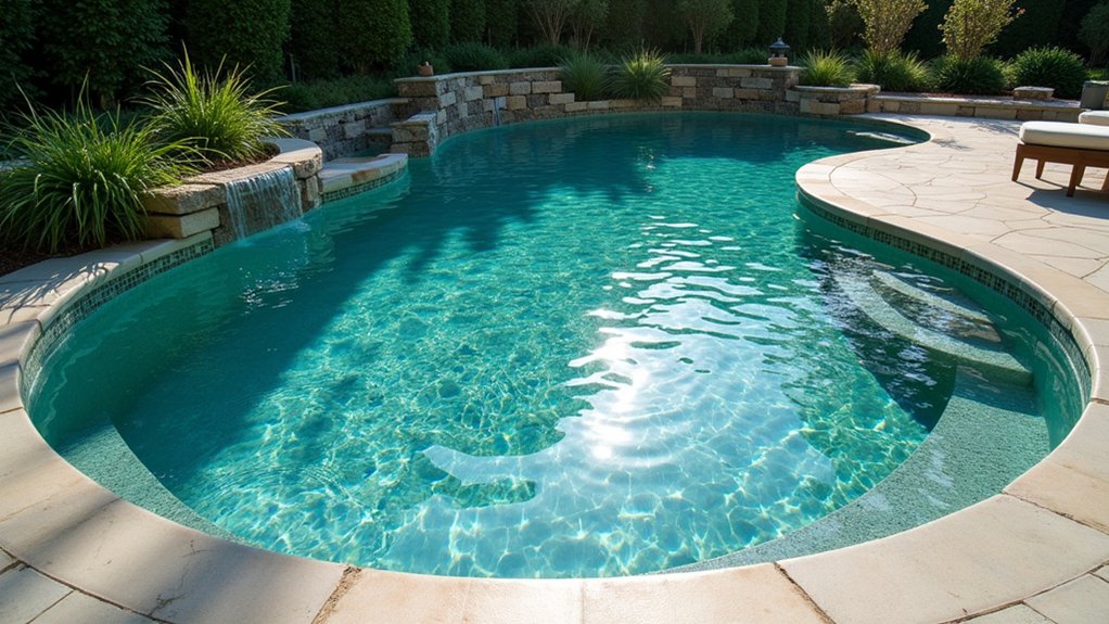 20 Round Pool Design Ideas for a Soft, Inviting Look elegant shimmering pool mosaics