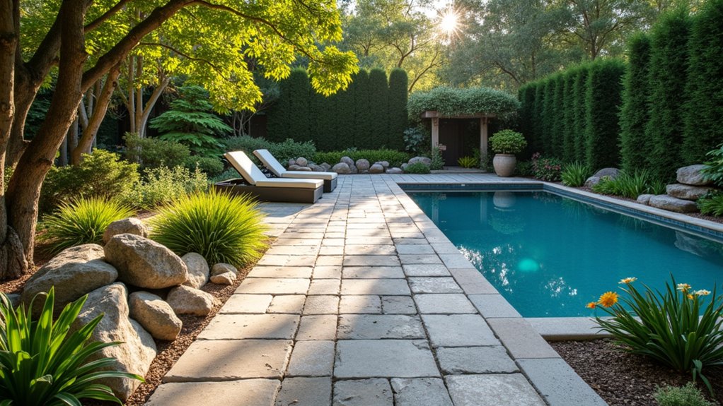 23 Smart Pool Landscaping With Pavers That Upgrade Your Walkways elegant sustainable paving solution