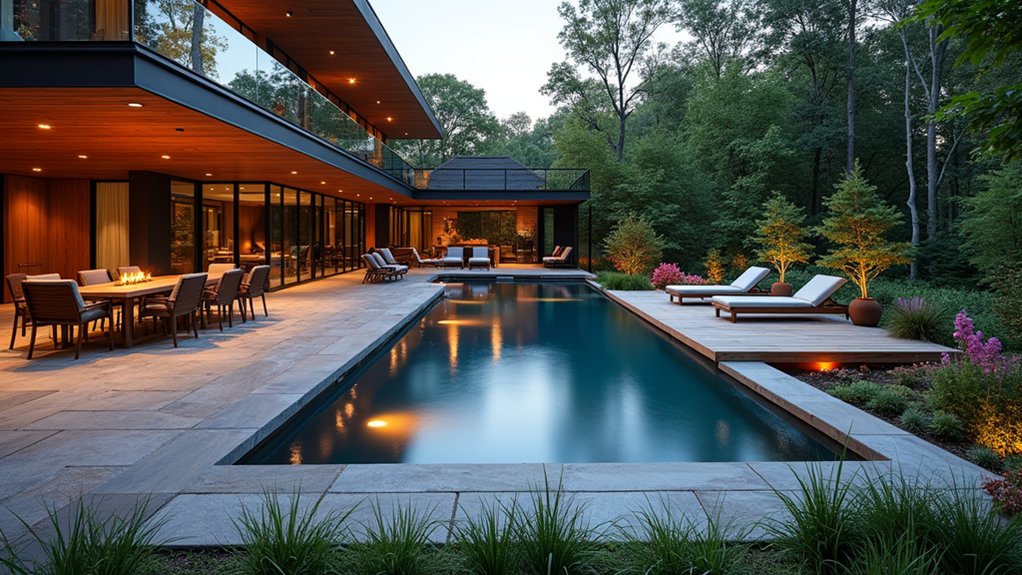 23 Fresh Pool Deck Renovation Ideas That Completely Transform Your Yard elegant tiered outdoor sanctuary