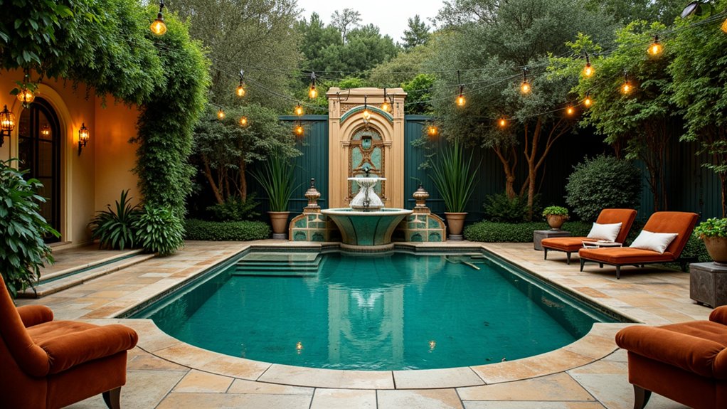 15 Square Pool Design Ideas That Are Bold and Balanced elegant vintage poolside retreat