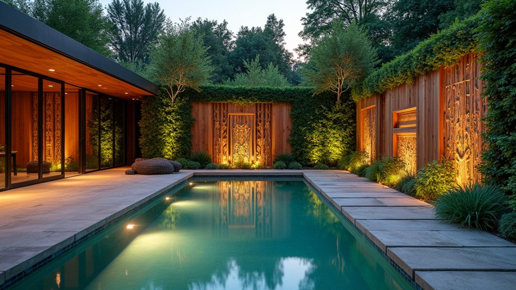 17 Unique Pool Deck Wall Decorating Ideas That Add Visual Interest elegant weather resistant wall panels