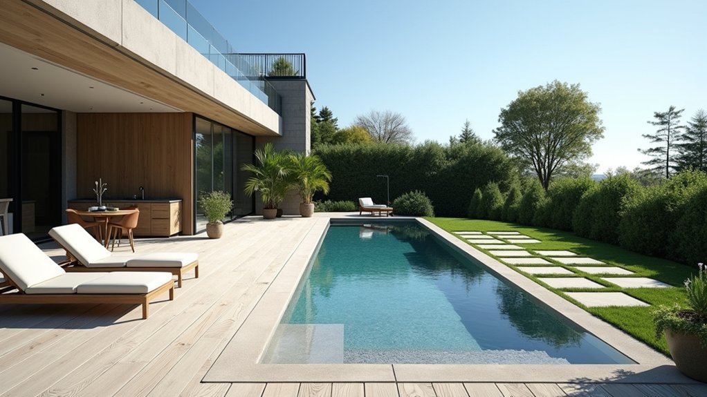 15 Above Ground Pool Design Ideas for Modern Backyards elevated deck pool retreat