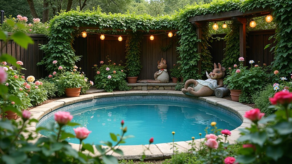 18 Stylish Above Ground Pool Landscaping Designs That Impress Instantly enchanted poolside fairy tale
