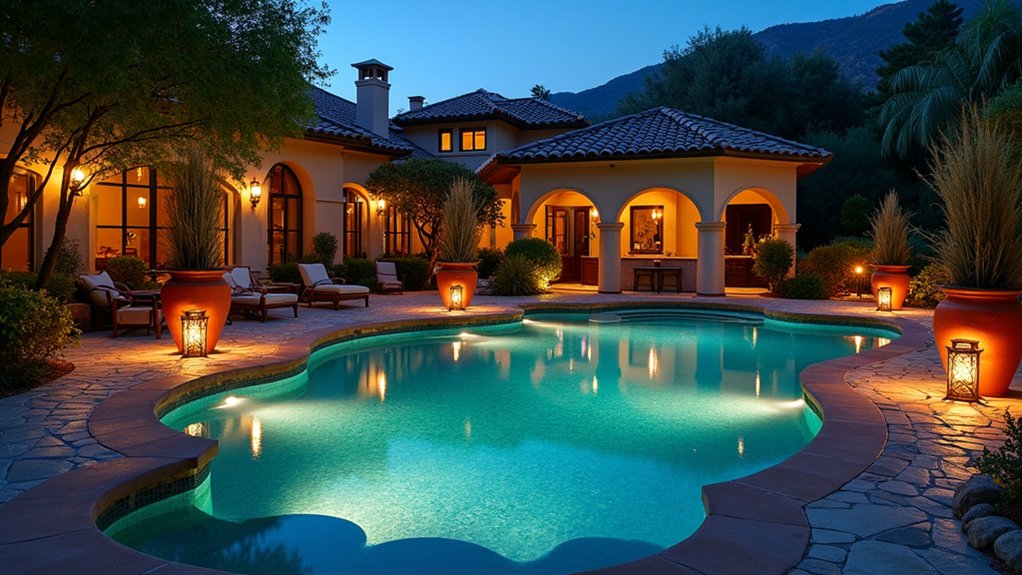 18 Mediterranean Pool Design Ideas for Timeless Style enchanting evening pool ambiance