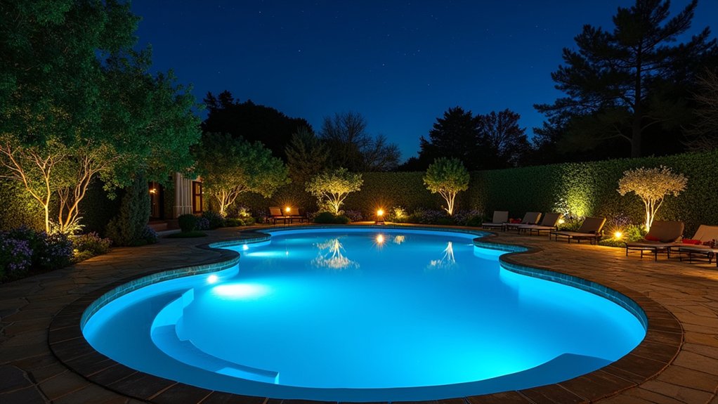 20 Round Pool Design Ideas for a Soft, Inviting Look enchanting led pool ambiance
