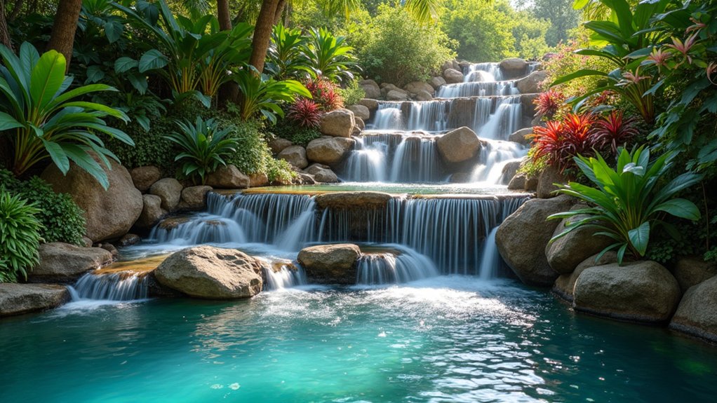 23 Dreamy Pool Ideas With Waterfall Features to Wow Guests enchanting multi tiered waterfall retreat