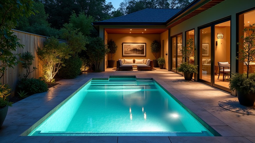 18 Plunge Pool Ideas for Small Yards With Big Impact enchanting nighttime plunge pool